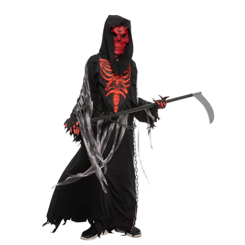 Spooktacular Boys Red Skull Grim Reaper Halloween Costume - Kid Halloween Costumes 4 Spooktacular Boys Red Skull Grim Reaper Halloween Costume - Kid Halloween Costumes - Image 2