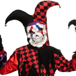 Spooktacular Kids Red Evil Jester Clown Halloween Costume - Kid Halloween Costumes -Halloween Costumes Sales 2022 Evil Jester Costume Red Cosplay Child 4 result scaled 1