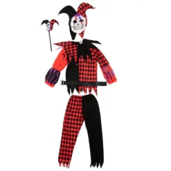 Spooktacular Kids Red Evil Jester Clown Halloween Costume - Kid Halloween Costumes -Halloween Costumes Sales 2022 Evil Jester Costume Red Cosplay Child 5 result