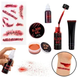 Spooktacular 16Pcs Halloween Family Makeup Kit - Costume Accessories -Halloween Costumes Sales 2022 Family Cosplay Makeup Kit 3 1