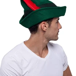 Spooktacular Felt Robin Hood Halloween Hat - Costume Accessories -Halloween Costumes Sales 2022 Felt Robin Hood Hats with Feather Adult 3