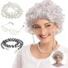 Spooktacular Adult or Child Grey Halloween Wig and Accessories - Costume Accessories 2 Spooktacular Adult or Child Grey Halloween Wig and Accessories - Costume Accessories -Halloween Costumes Sales 2022 Female Curly Granny Wig 6