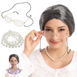 Spooktacular Adult or Child Halloween Grey Hair Wig - Costume Accessories