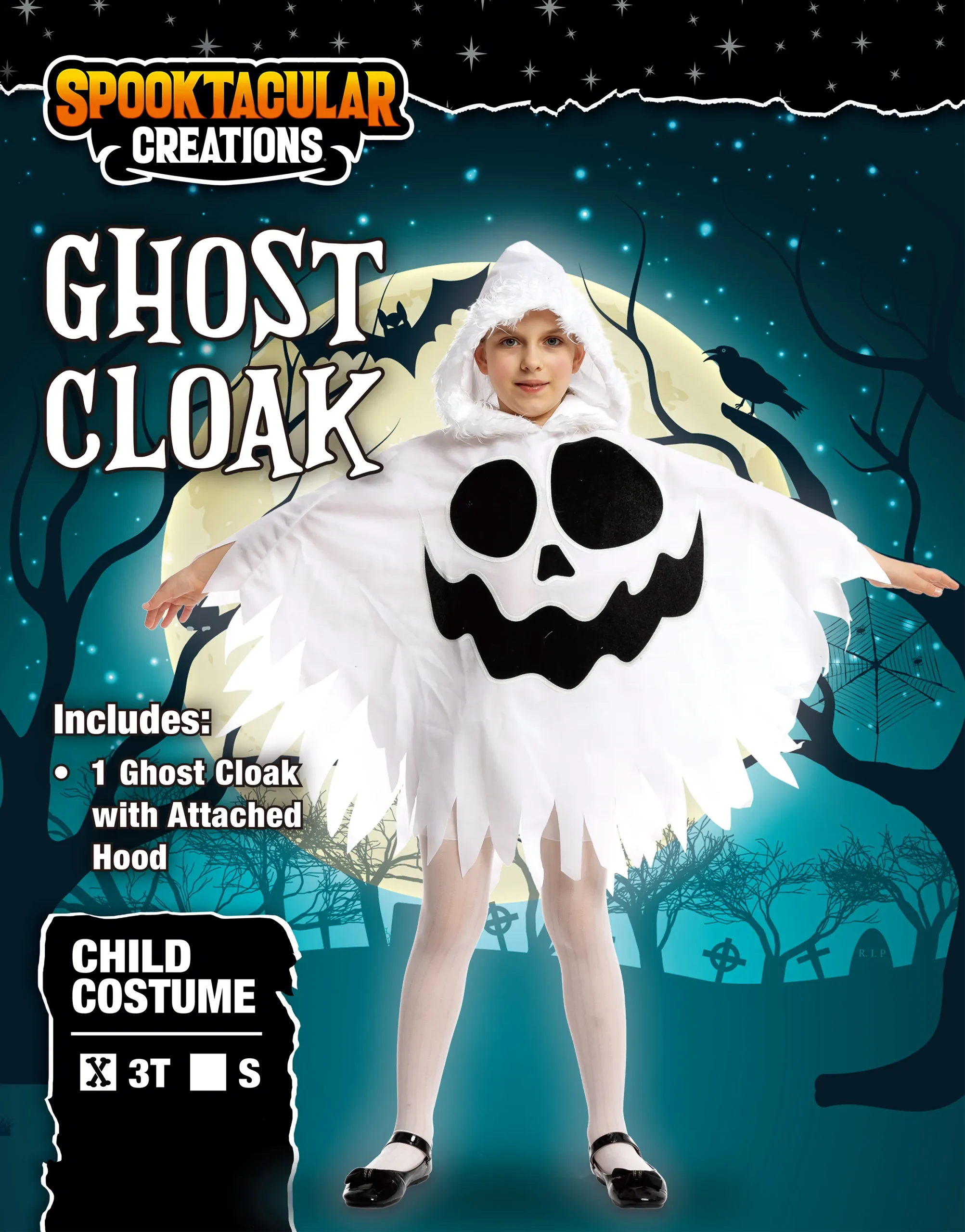 Spooktacular Kids Ghost Cloak Halloween Costume - Kid Halloween Costumes 4 Spooktacular Kids Ghost Cloak Halloween Costume - Kid Halloween Costumes - Image 2