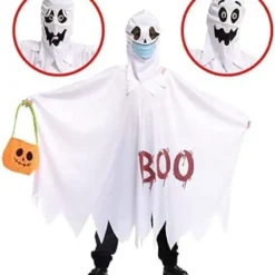 Spooktacular Kids Ghost Cape Halloween Costume - Kid Halloween Costumes -Halloween Costumes Sales 2022 Ghost Costume Cosplay 3 Pack Child 4 result