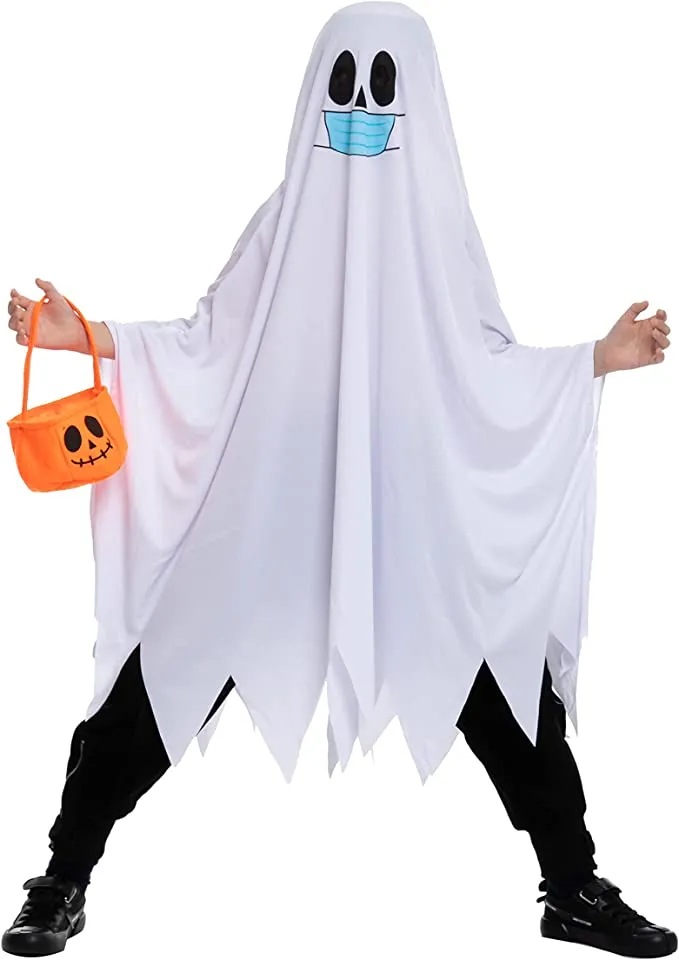 Spooktacular Child Ghost with Pumpkin Bucket Halloween Costume - Kid Halloween Costumes 5 Spooktacular Child Ghost with Pumpkin Bucket Halloween Costume - Kid Halloween Costumes - Image 3