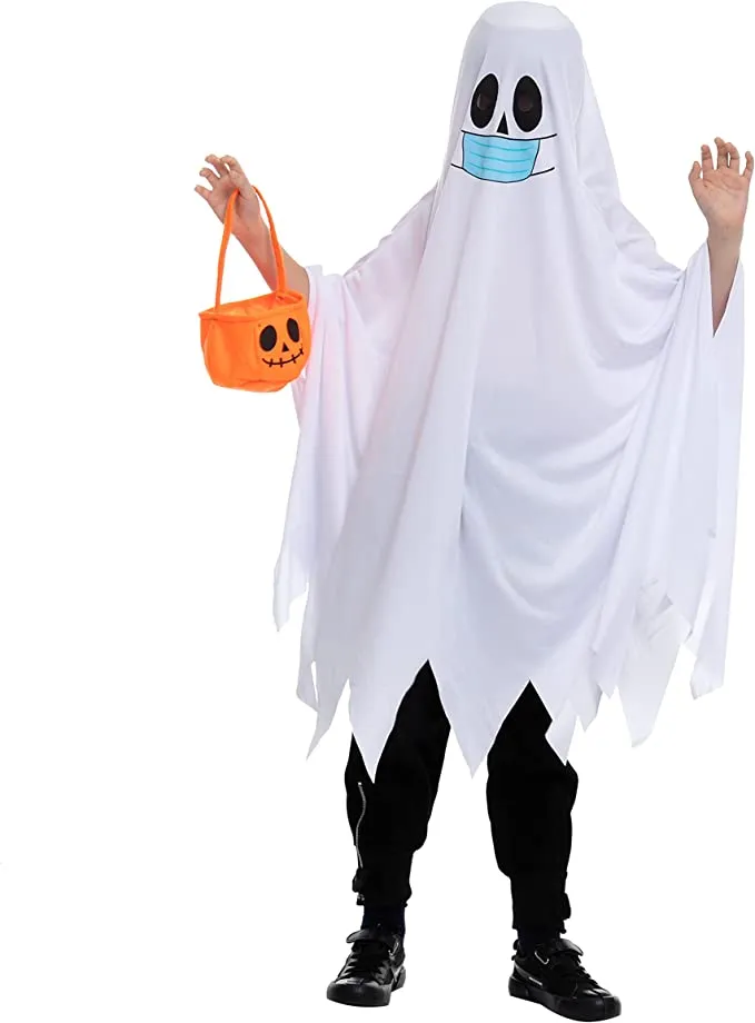 Spooktacular Child Ghost with Pumpkin Bucket Halloween Costume - Kid Halloween Costumes 4 Spooktacular Child Ghost with Pumpkin Bucket Halloween Costume - Kid Halloween Costumes - Image 2