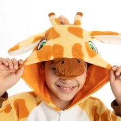 Spooktacular Child Pajama Plush Onesie Giraffe Costume - Onesie Costumes -Halloween Costumes Sales 2022 Giraffe Pajamas Onesie Child 1