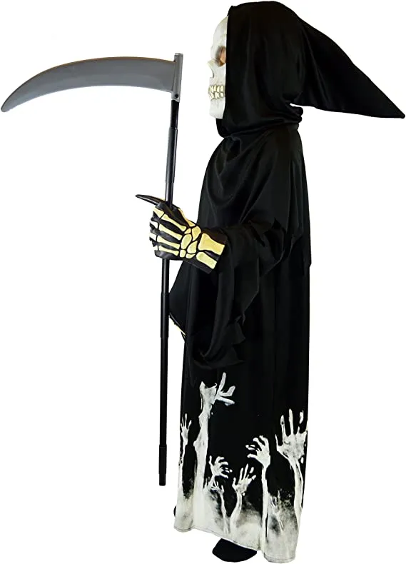 Spooktacular Kids Glow in the Dark Grim Reaper Halloween Costume - Kid Halloween Costumes 5 Spooktacular Kids Glow in the Dark Grim Reaper Halloween Costume - Kid Halloween Costumes - Image 3