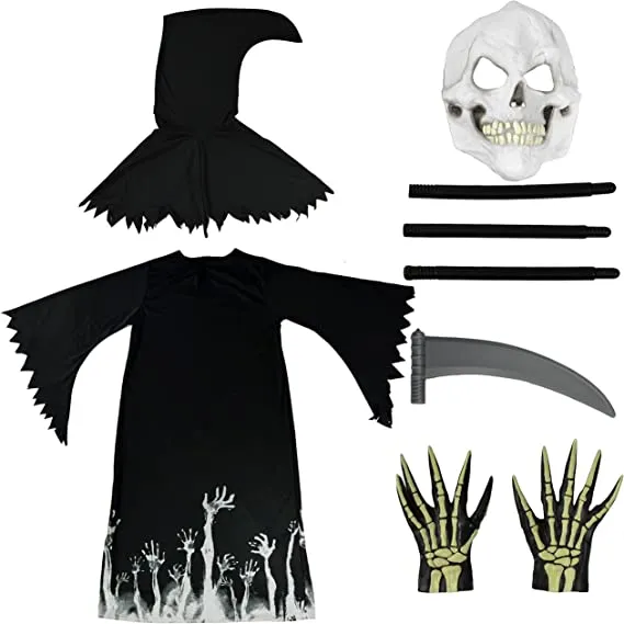 Spooktacular Kids Glow in the Dark Grim Reaper Halloween Costume - Kid Halloween Costumes 7 Spooktacular Kids Glow in the Dark Grim Reaper Halloween Costume - Kid Halloween Costumes - Image 5