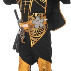Spooktacular Kids Golden Ninja Halloween Costume - Group Costumes -Halloween Costumes Sales 2022 Golden Ninja Costume For Role Play Cosplay Child 6