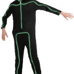 Spooktacular Adult Light up Stick Figure Halloween Costume - Adult Costumes -Halloween Costumes Sales 2022 Green LED Stick Figure Adult 4