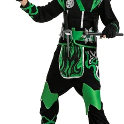Spooktacular Boys Green Ninja Halloween Costume - Group Costumes -Halloween Costumes Sales 2022 Green Ninja Costume For Role Play Cosplay Child 2 结果