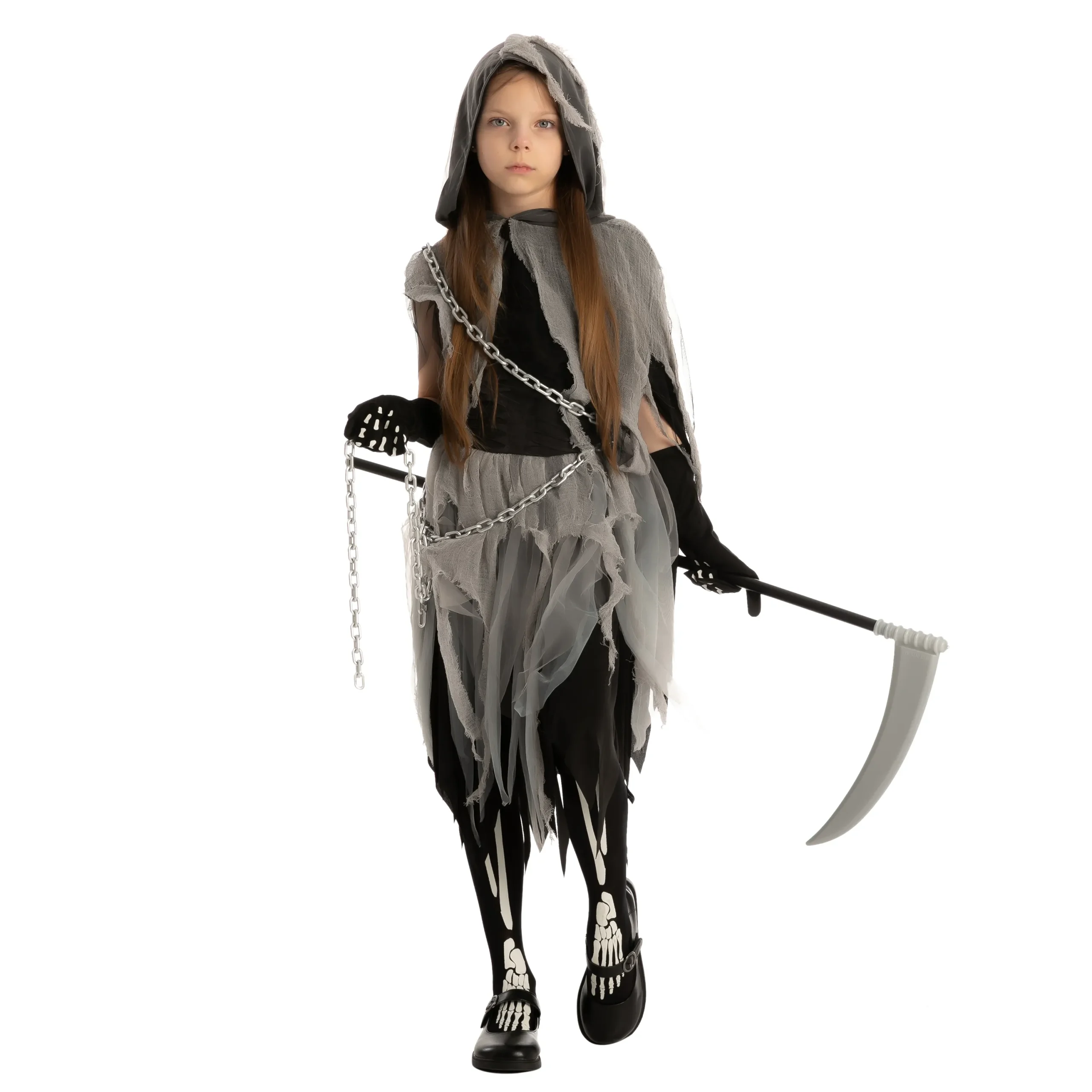 Spooktacular Girls Grim Reaper Halloween Costume - Kid Halloween Costumes 5 Spooktacular Girls Grim Reaper Halloween Costume - Kid Halloween Costumes - Image 3