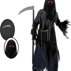 Spooktacular Kids Grim Reaper Halloween Costume - Kid Halloween Costumes 10 Spooktacular Kids Grim Reaper Halloween Costume - Kid Halloween Costumes -Halloween Costumes Sales 2022 Grim Reaper Costume for Boys Cosplay Child 5