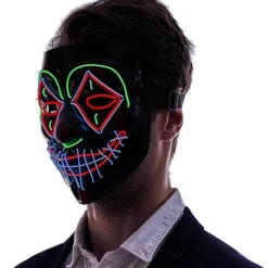 Joyin LED Scary Clown Cosplay Mask with 3 Lighting Modes - Costume Accessories -Halloween Costumes Sales 2022 Halloween Funny Washable Face Mask 6 Pcs 1 结果