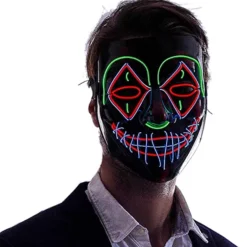 Joyin LED Scary Clown Cosplay Mask with 3 Lighting Modes - Costume Accessories -Halloween Costumes Sales 2022 Halloween Funny Washable Face Mask 6 Pcs 2 结果