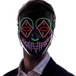 Joyin LED Scary Clown Cosplay Mask with 3 Lighting Modes - Costume Accessories -Halloween Costumes Sales 2022 Halloween Funny Washable Face Mask 6 Pcs 6 结果