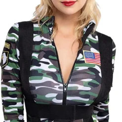 Spooktacular Womens Paratrooper Army Halloween Costume - Adult Costumes -Halloween Costumes Sales 2022 Halloween Women Paratrooper Army Jumpsuit Military Camouflage Costume wHat Gloves and Harness 4 结果