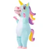 Spooktacular Adult Unicorn Blow Up Halloween Costume - Group Costumes -Halloween Costumes Sales 2022 Inflatable Blue Rainbow Unicorn Costume 5 1