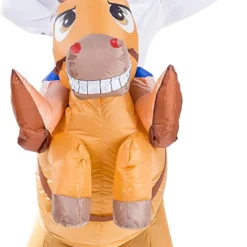 Spooktacular Adult Inflatable Cowboy Costume - Group Costumes -Halloween Costumes Sales 2022 Inflatable Cowboy Riding a horse Deluxe Costume Set 6