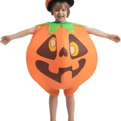 Spooktacular Inflatable Pumpkin Costume with Hat - Child - Kid Halloween Costumes -Halloween Costumes Sales 2022 Inflatable Pumpkin Costume with Hat Child 7