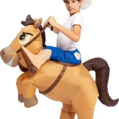 Spooktacular Child Cowboy Inflatable Halloween Costume - Kid Halloween Costumes -Halloween Costumes Sales 2022 Inflatable Ride On Cowboy Costume Child 3 result
