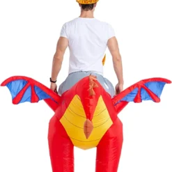 Spooktacular Adult Inflatable Ride On Dragon Costume - Group Costumes -Halloween Costumes Sales 2022 Inflatable Ride On Fire Dragon Costume Adult 3