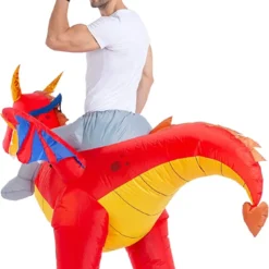 Spooktacular Adult Inflatable Ride On Dragon Costume - Group Costumes -Halloween Costumes Sales 2022 Inflatable Ride On Fire Dragon Costume Adult 4
