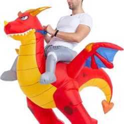 Spooktacular Adult Inflatable Ride On Dragon Costume - Group Costumes -Halloween Costumes Sales 2022 Inflatable Ride On Fire Dragon Costume Adult 6