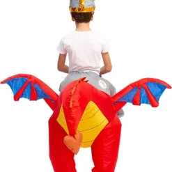 Spooktacular Kids Dragon Riding Inflatable Costume - Group Costumes -Halloween Costumes Sales 2022 Inflatable Ride On Fire Dragon Costume Child 4