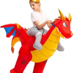 Spooktacular Kids Dragon Riding Inflatable Costume - Group Costumes -Halloween Costumes Sales 2022 Inflatable Ride On Fire Dragon Costume Child 5