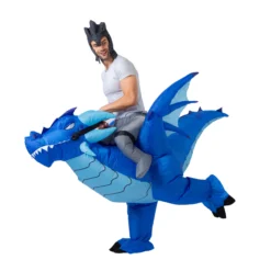 Spooktacular Inflatable Ride-On Ice Dragon Costume - Adult One Size - Adult Costumes