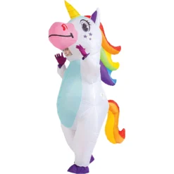 Spooktacular Inflatable White Unicorn Full Body Costume - Adult One Size - Adult Costumes