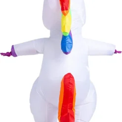 Spooktacular Inflatable White Unicorn Full Body Costume - Adult One Size - Adult Costumes -Halloween Costumes Sales 2022 Inflatable White Unicorn Full Body Costume 2