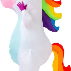 Spooktacular Inflatable White Unicorn Full Body Costume - Adult One Size - Adult Costumes -Halloween Costumes Sales 2022 Inflatable White Unicorn Full Body Costume 3