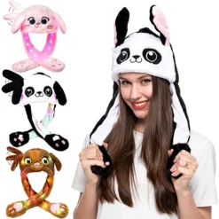 Spooktacular 3Pcs Jumping Hat with Moving Ears (Bunny, Panda, Puppy) - Costume Accessories