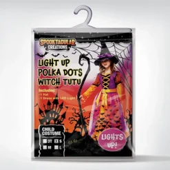 Spooktacular Girls Witch Tutu Halloween Costume - Group Costumes -Halloween Costumes Sales 2022 LED Light Up Polka Dots Witch Tutu Costume For Role Play Cosplay Child 5