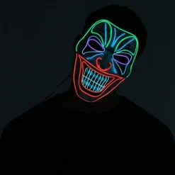 Spooktacular LED Mask Light-up Scary Clown Mask - Adult - Costume Accessories -Halloween Costumes Sales 2022 LED Mask Light up Scary Clown Mask Adult 2