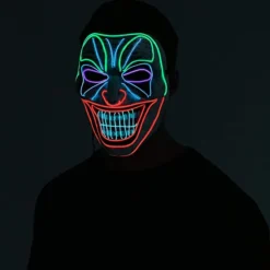 Spooktacular LED Mask Light-up Scary Clown Mask - Adult - Costume Accessories -Halloween Costumes Sales 2022 LED Mask Light up Scary Clown Mask Adult 3