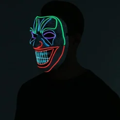 Spooktacular LED Mask Light-up Scary Clown Mask - Adult - Costume Accessories -Halloween Costumes Sales 2022 LED Mask Light up Scary Clown Mask Adult 4