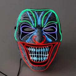 Spooktacular LED Mask Light-up Scary Clown Mask - Adult - Costume Accessories -Halloween Costumes Sales 2022 LED Mask Light up Scary Clown Mask Adult 7