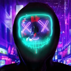 Halloween Costumes Sales 2022 15 Joyin LED Scary Mask (Green and Purple) - Costume Accessories