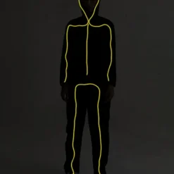 Spooktacular Adult LED Light up Stick Figure Halloween Costume - Adult Costumes -Halloween Costumes Sales 2022 LED Stickman Costume LED Stick Figure Yellow Adult 4