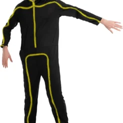 Spooktacular Adult LED Light up Stick Figure Halloween Costume - Adult Costumes -Halloween Costumes Sales 2022 LED Stickman Costume LED Stick Figure Yellow Adult 5