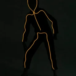 Spooktacular Kids Light up Stick Figure Halloween Costume - Kid Halloween Costumes -Halloween Costumes Sales 2022 LED Stickman Costume LED Stick Figure Yellow Child 3