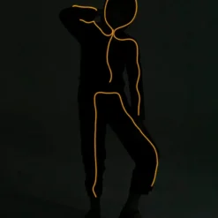 Spooktacular Kids Light up Stick Figure Halloween Costume - Kid Halloween Costumes -Halloween Costumes Sales 2022 LED Stickman Costume LED Stick Figure Yellow Child 4