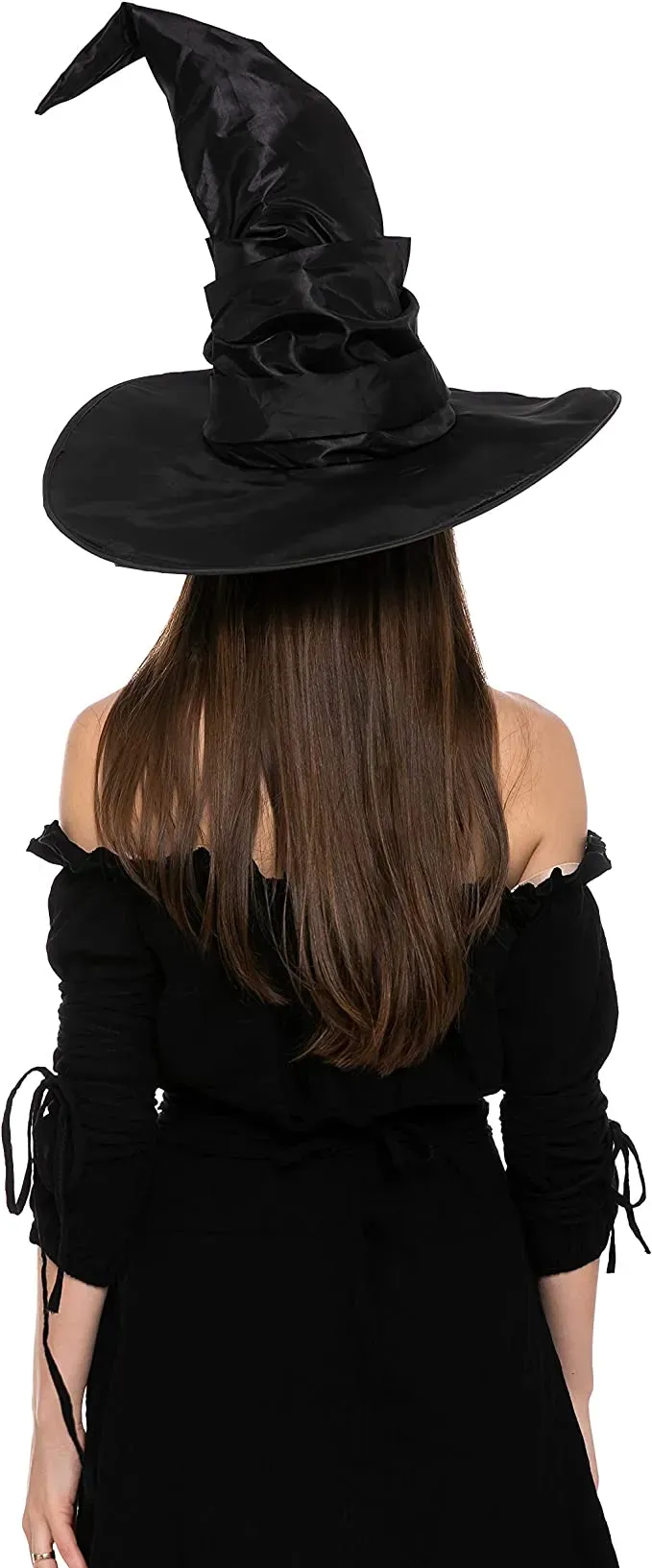 Spooktacular Large Ruched Black Witch Hat Role Play Cosplay Accessaries - Adult - Costume Accessories 8 Spooktacular Large Ruched Black Witch Hat Role Play Cosplay Accessaries - Adult - Costume Accessories - Image 6