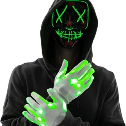 Joyin Halloween Led Mask Costume with 3 Lighting Modes (Green) - Costume Accessories -Halloween Costumes Sales 2022 Led Scary Mask And Gloves green 3