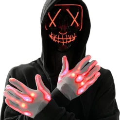 Joyin 3 Lighting Modes Led Mask Light Up Halloween Costume (Red) - Costume Accessories 15 Joyin 3 Lighting Modes Led Mask Light Up Halloween Costume (Red) - Costume Accessories -Halloween Costumes Sales 2022 Led Scary Mask And Gloves red 4